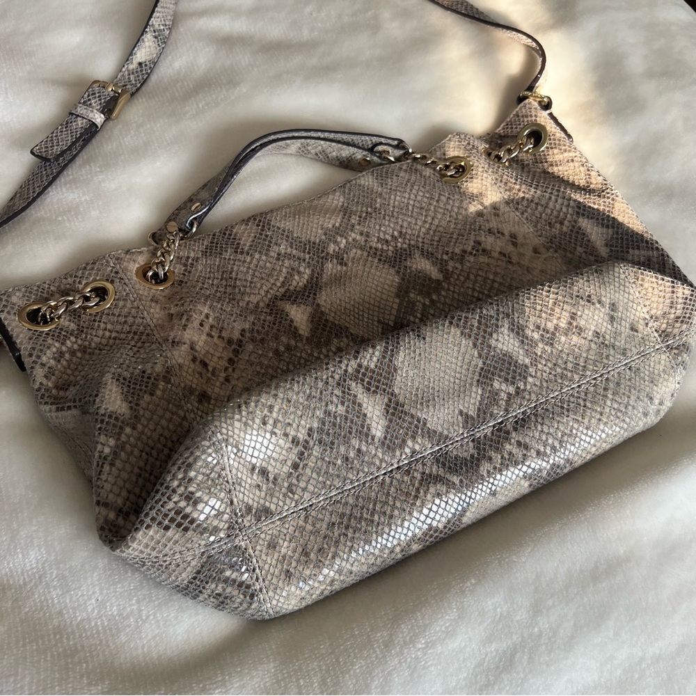 Vintage Michael Kors Beige/Brown Python Embossed … - image 2